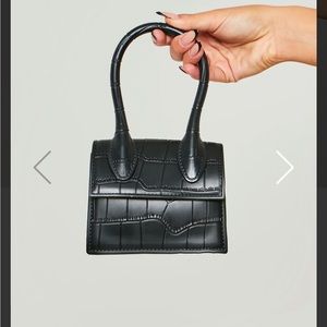 Black cross body mini grab bag